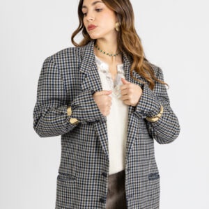 Giacca sartoriale a quadretti in 100% lana