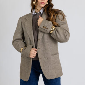 Giacca sartoriale spigata in 100% lana