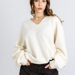 Future Apparel - Maglione scollo a V oversize in lana e cashmere