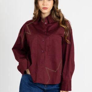 Future Apparel - Camicia boxy borchiata con stelle