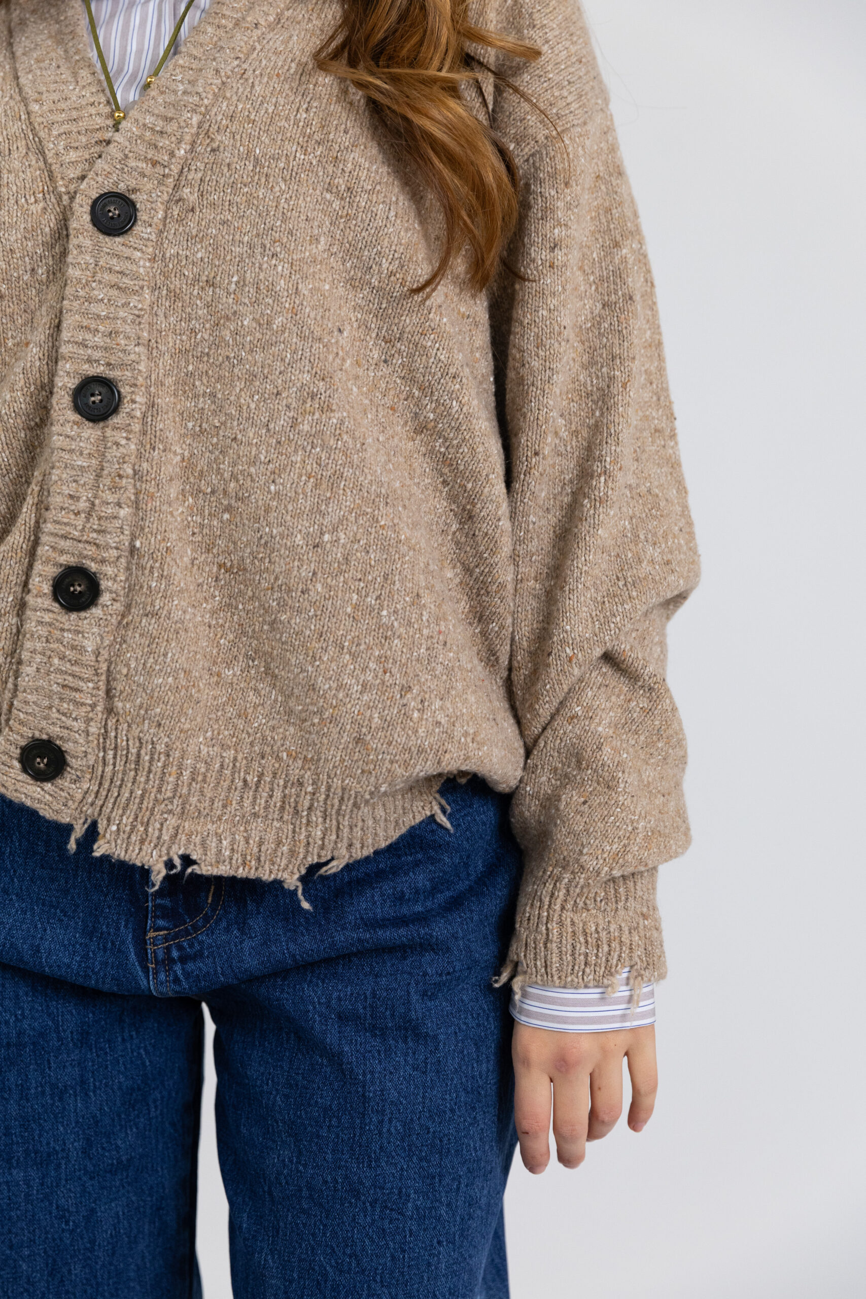 Cardigan regular bottonato in lana - immagine 3