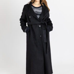 Future Apparel - Cappotto lungo con cintura in lana