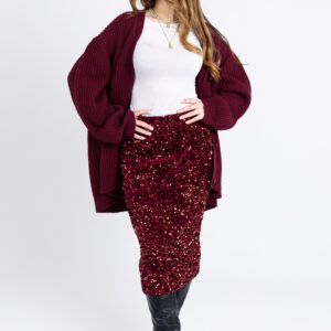 Longuette in paillettes con spacco