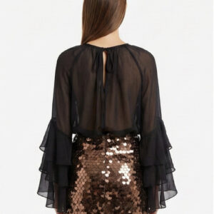 Glamorous - Blusa in voilè con balze