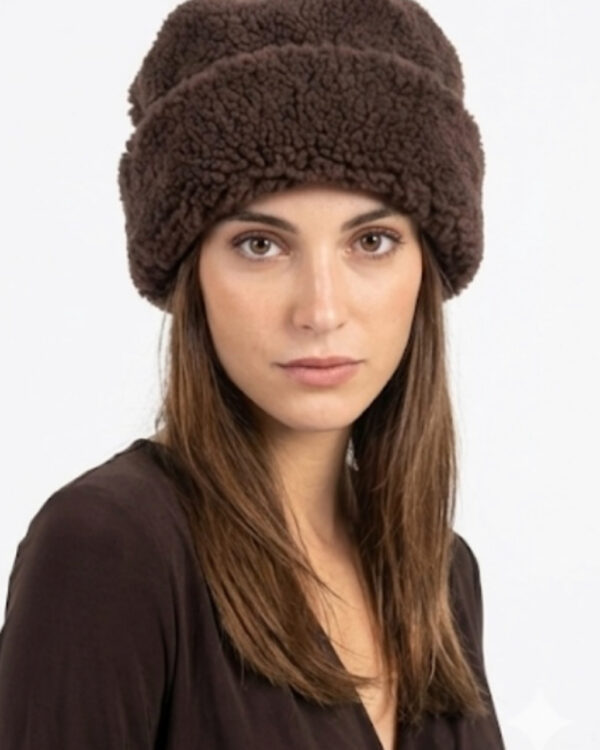 Glamorous - Cappello teddy con risvolto