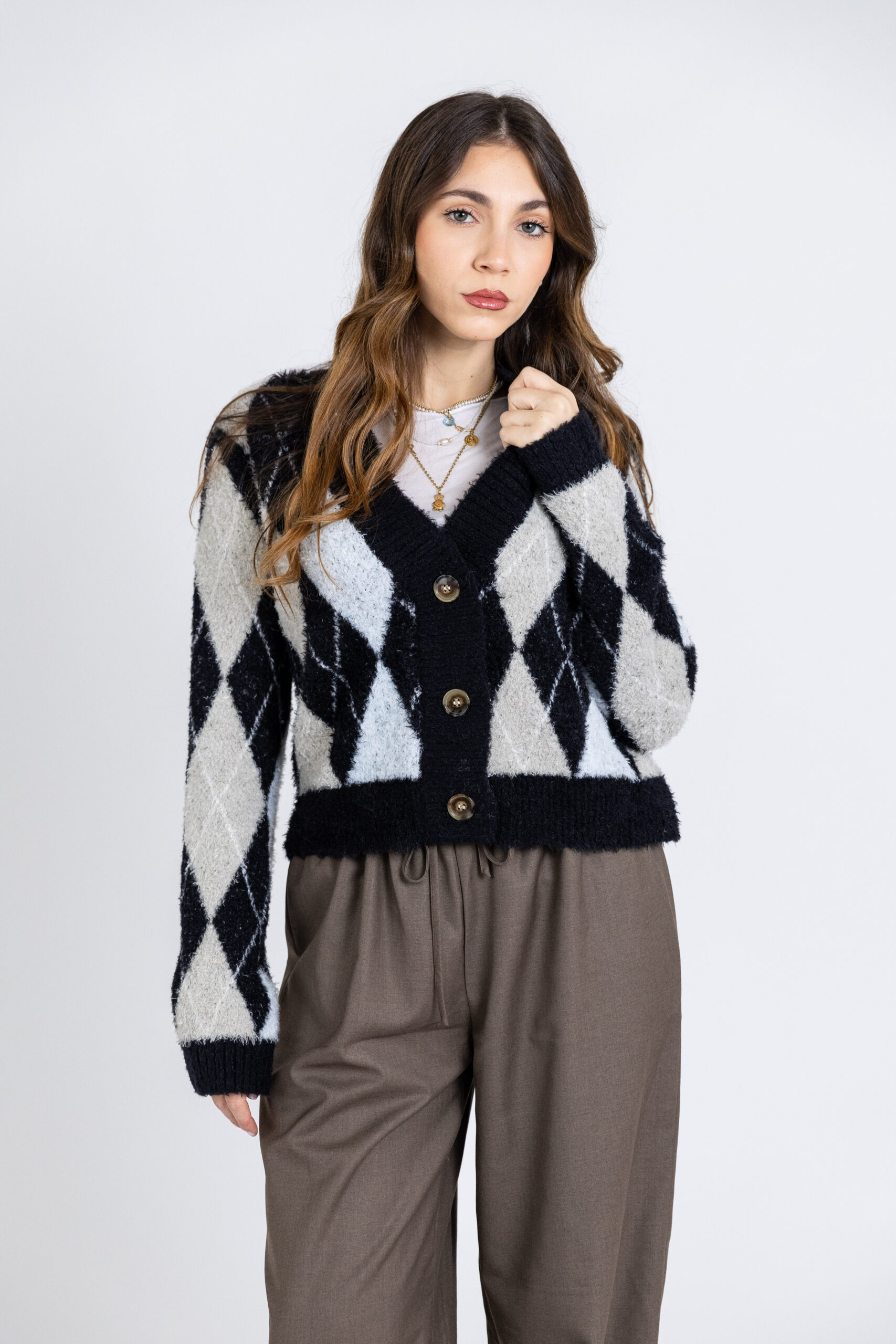 Glamorous - Cardigan fantasia rombi