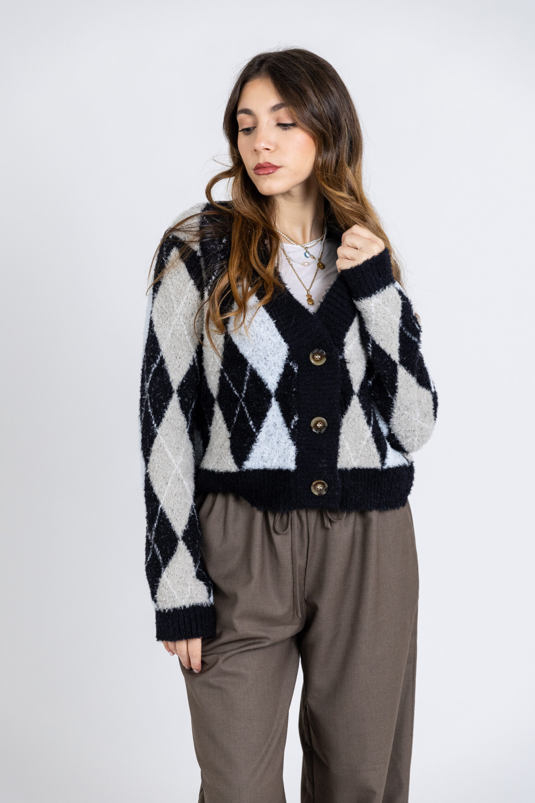 Glamorous - Cardigan fantasia rombi - immagine 5