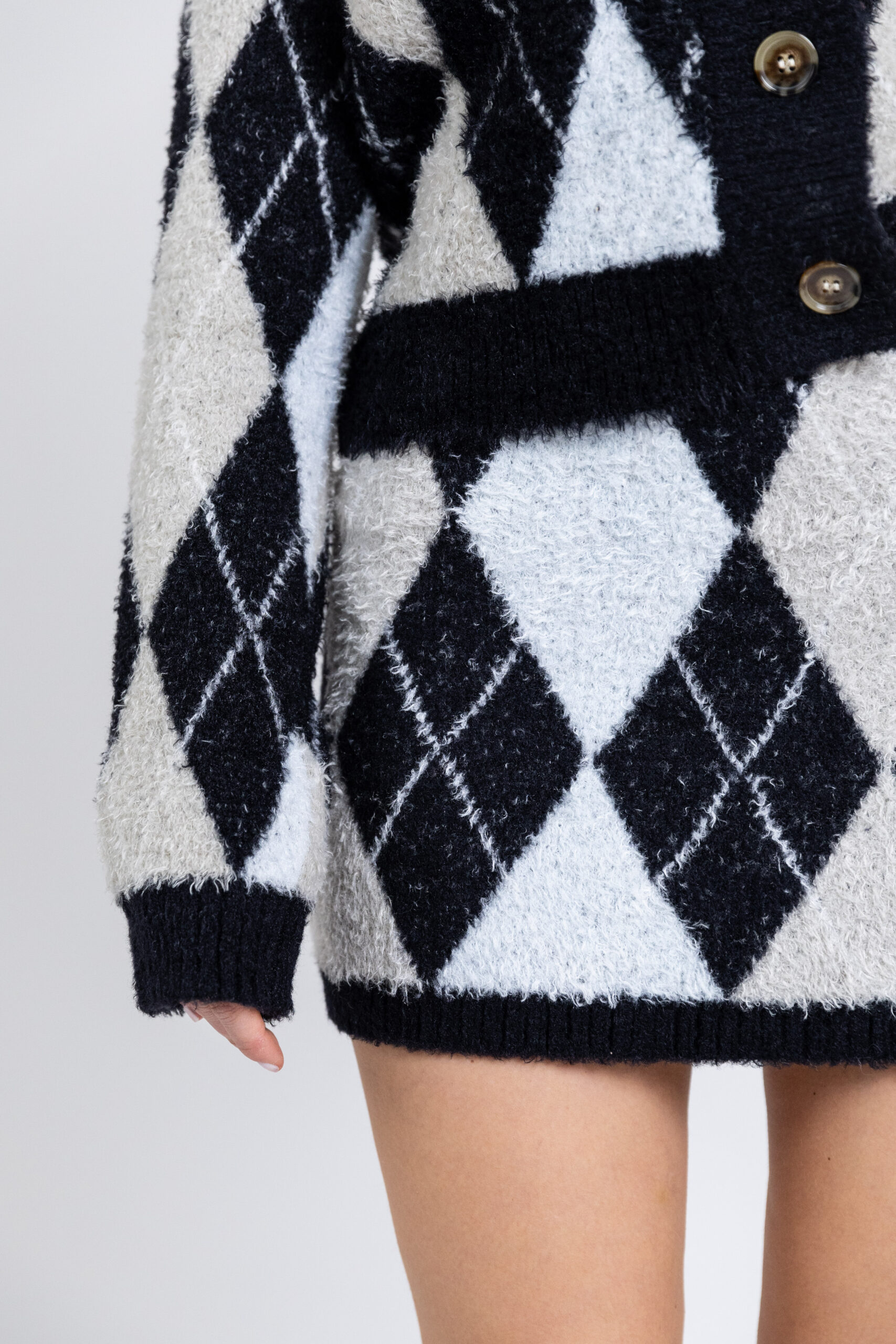 Glamorous - Minigonna in maglia fantasia rombi - immagine 3