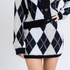 Glamorous - Minigonna in maglia fantasia rombi
