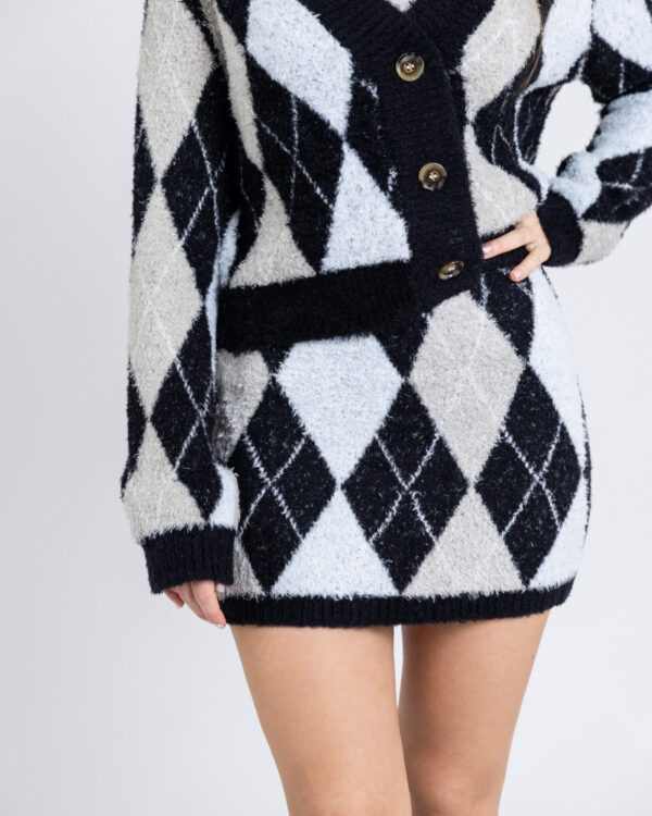 Glamorous - Minigonna in maglia fantasia rombi