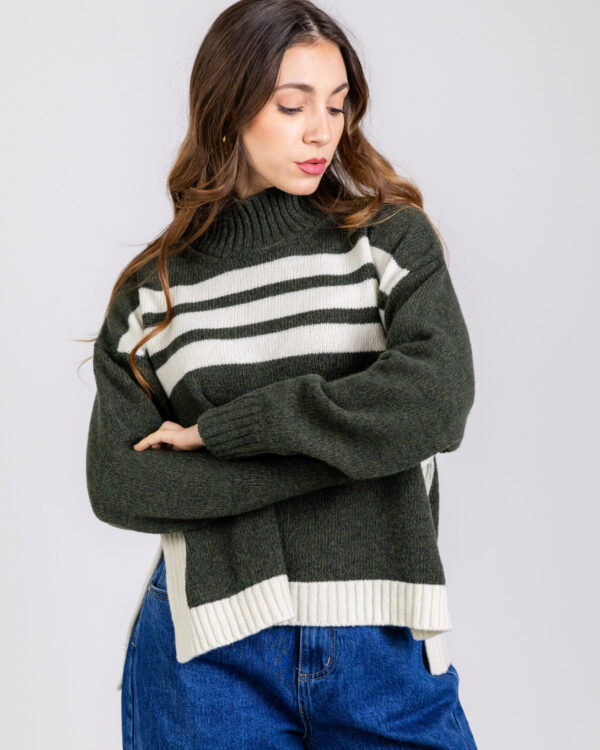 Future Apparel - Maglione con collo a lupetto e righe