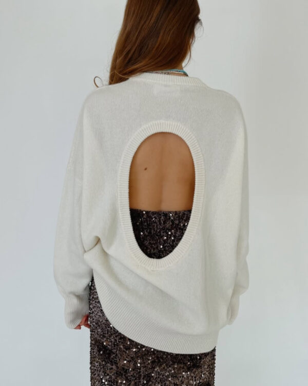 CASHMERE & LANA CAPSULE - Maglia girocollo con buco sulla schiena