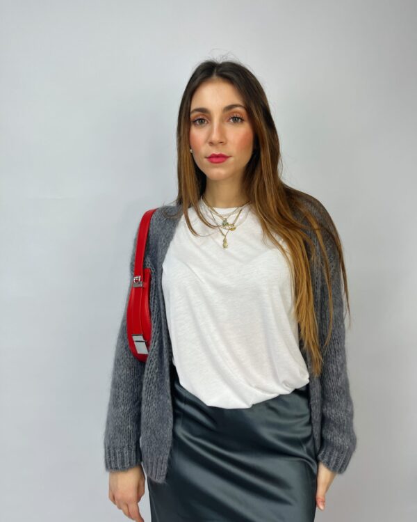 Cardigan aperto in lana mohair