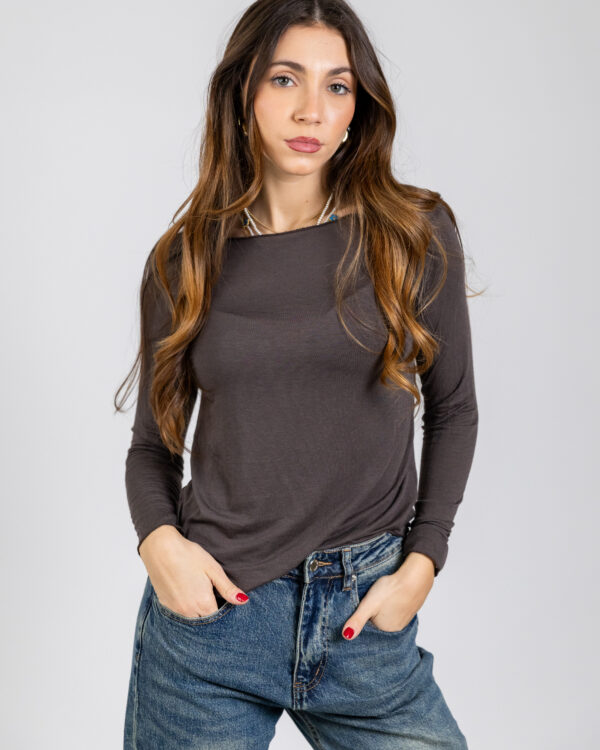 T-shirt cashmirina a manica lunga