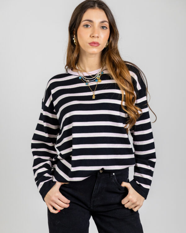 T-shirt girocollo rigata